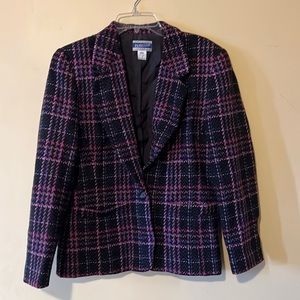 Pendleton wool pink plaid blazer